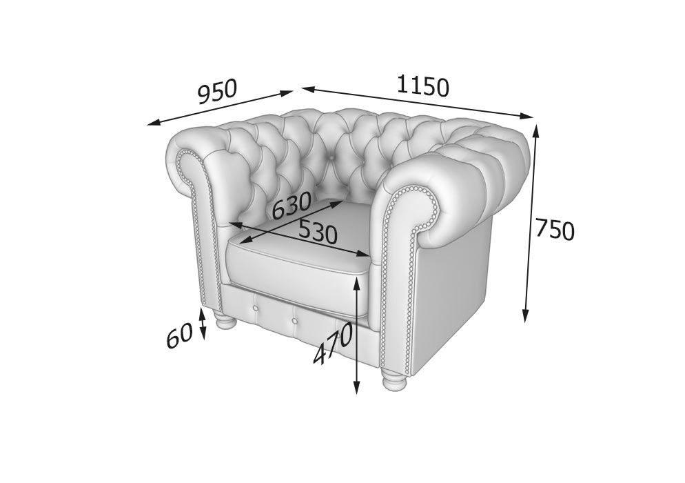 Кресло диван размеры