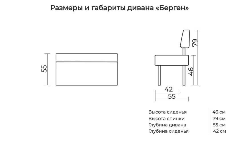 Длина ширина высота дивана