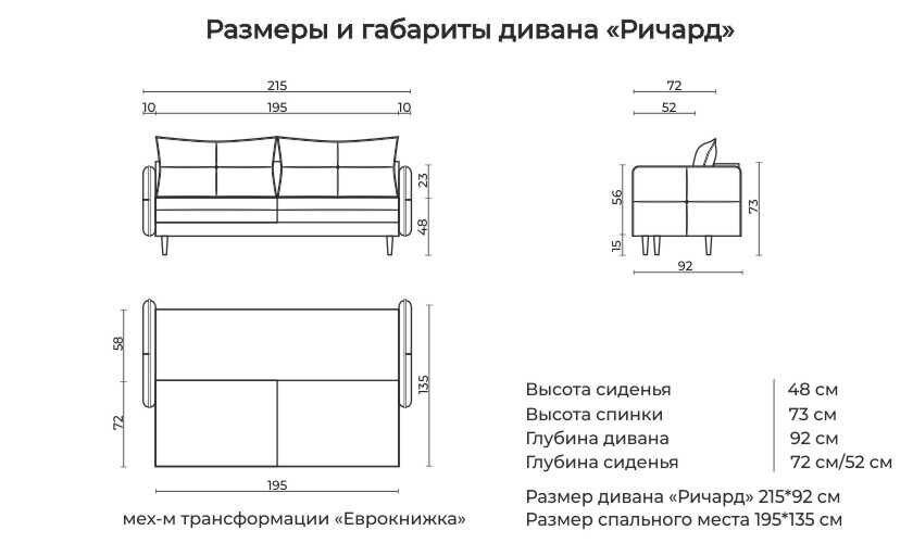 Диван прямой ричард от 8 марта